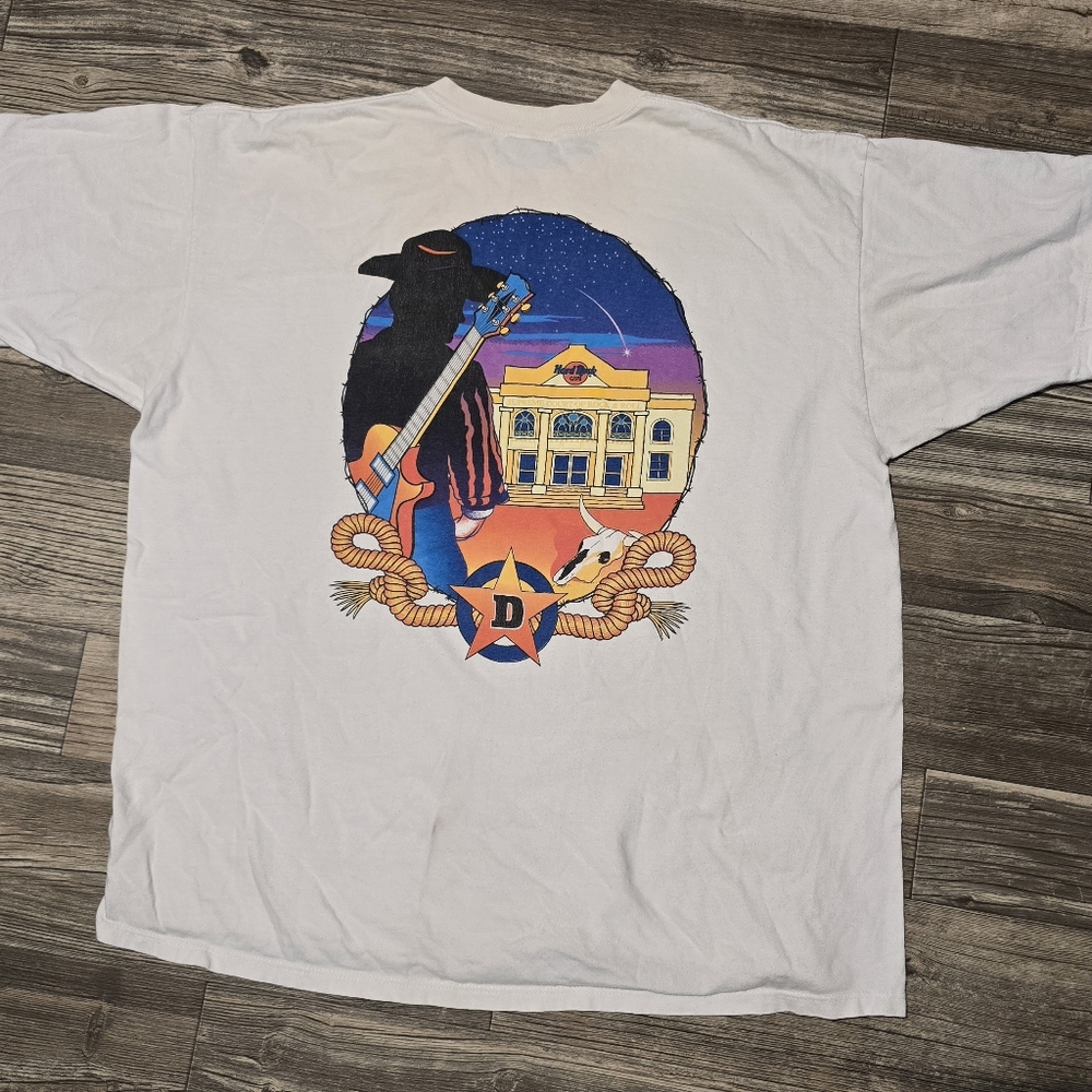 Vtg 90's Hard Rock Dallas t-shirt Western Cowboy Size XL